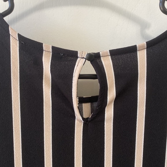 ADRIANNA PAPELL Striped Long Sleeve Cropped Sleeve Blouse Top Loose - Picture 6 of 7